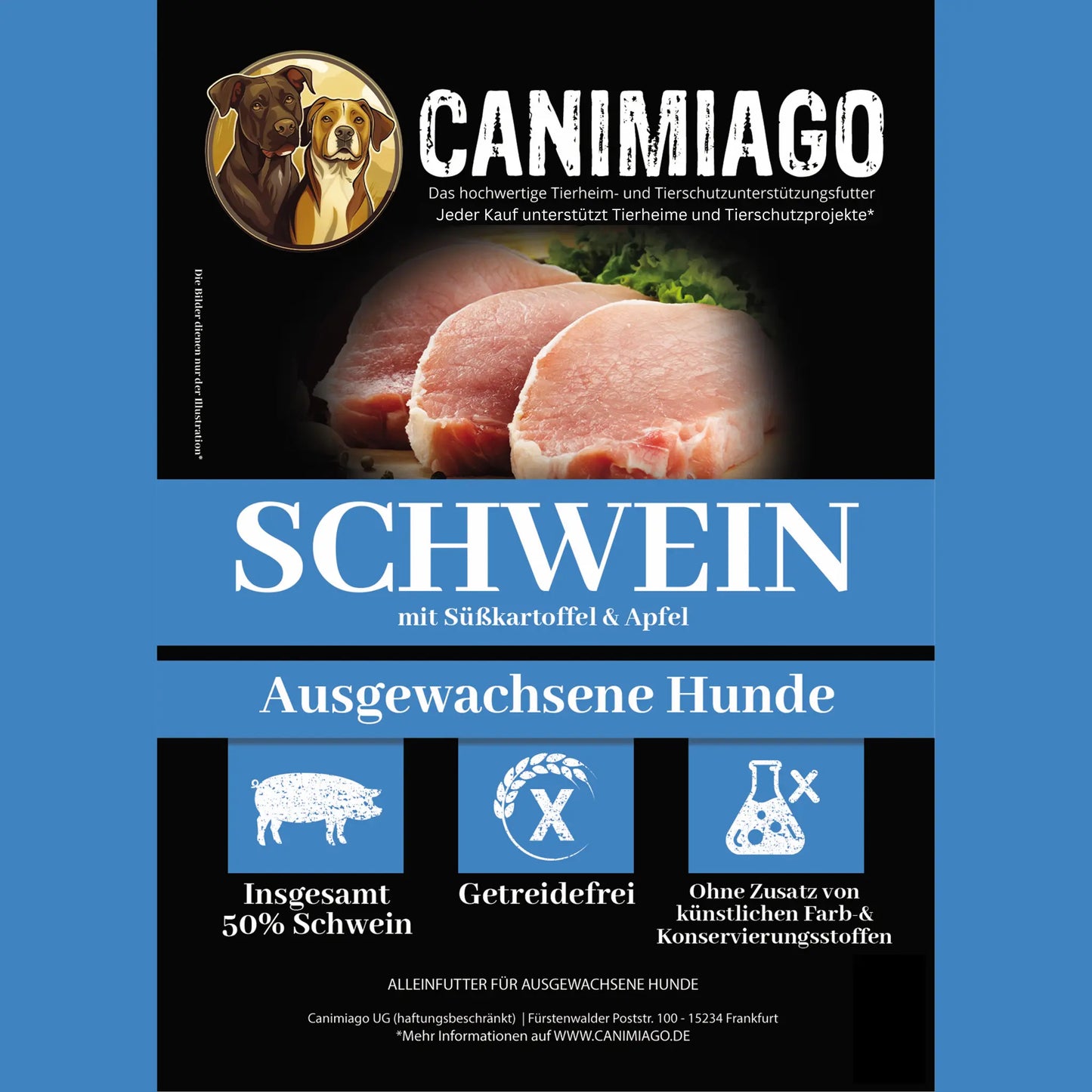 CANIMIAGO ADULT - Schwein mit Süßkartoffel & Apfel